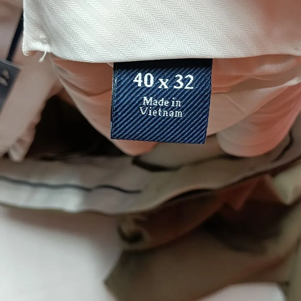 Croft and Barrow Dress Pants Men's 40x32 Tan Classic Fit Stretch Flat Front